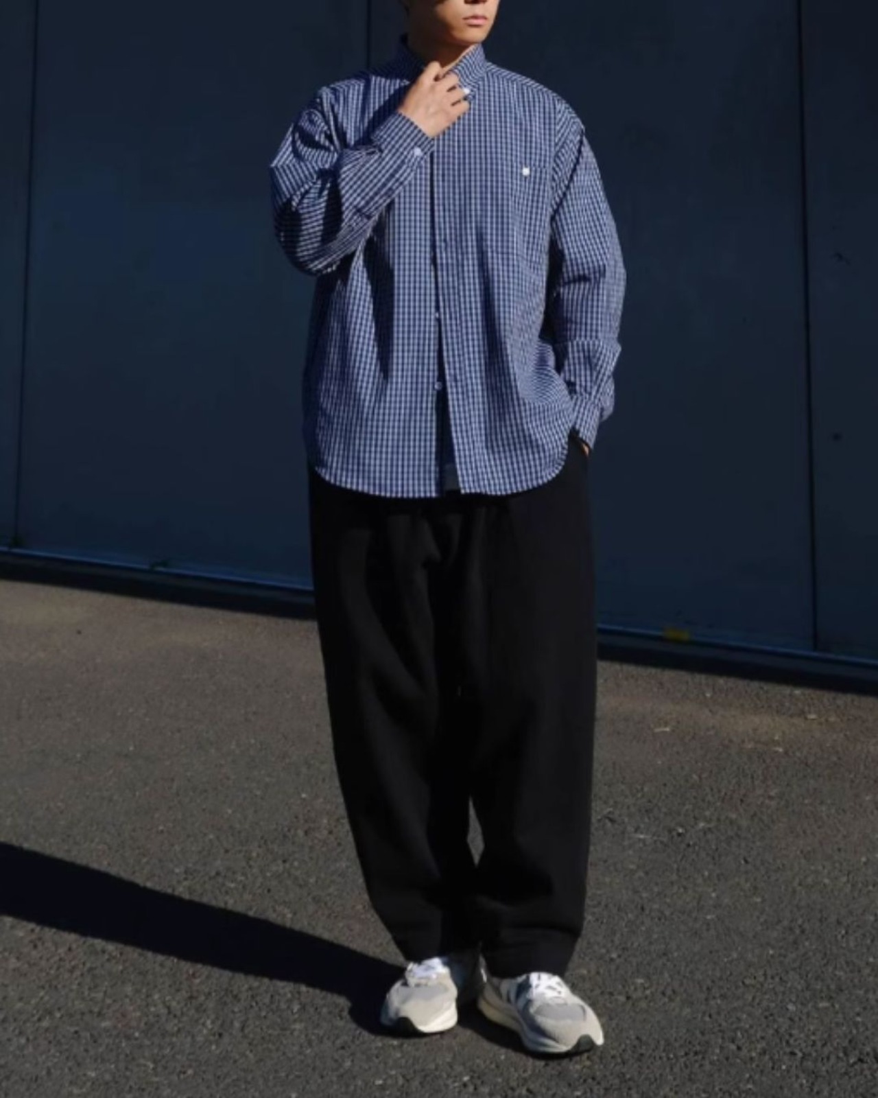 チェック柄ボックスシルエットシャツ 2color　S0033　
