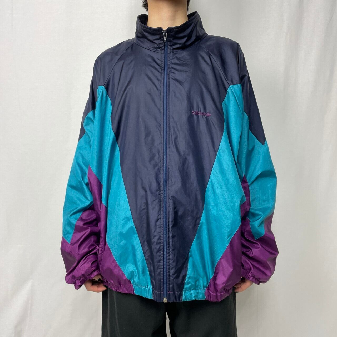 年代 adidas アディダス ナイロン トラックジャケット メンズ2XL相当