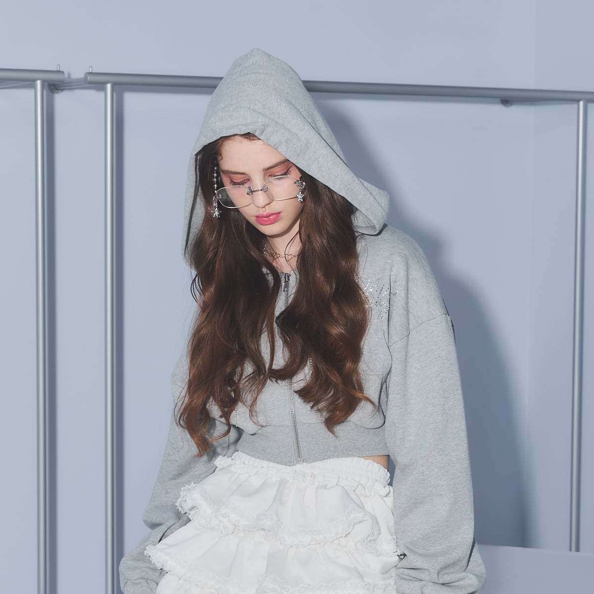 ラインストーンショートパーカー | lilLilly official webstore ラインストーンショートパーカー | lilLilly official webstore