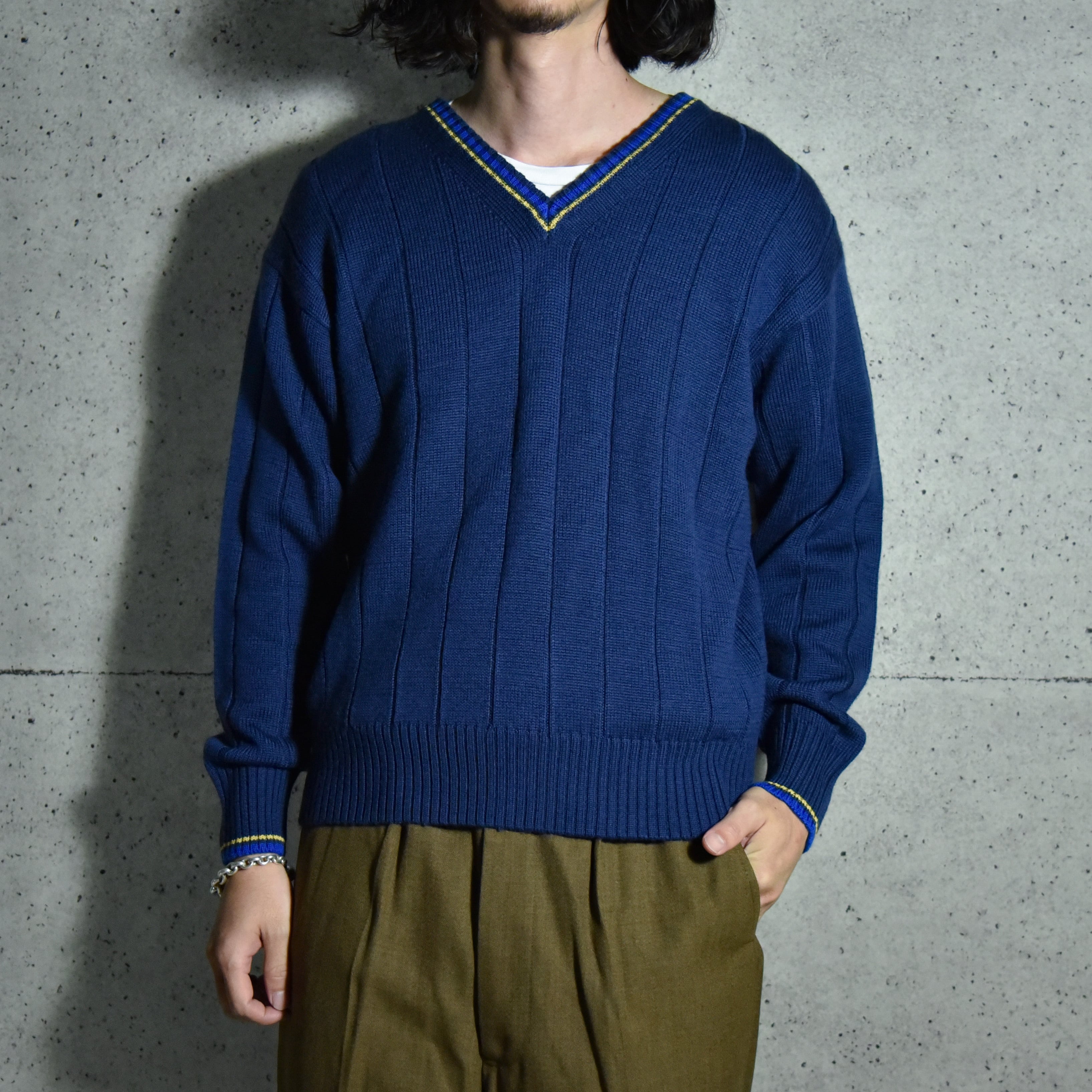 DEAD STOCK】 Poste Italiane V-neck Postman Sweater イタリア 公営 ...