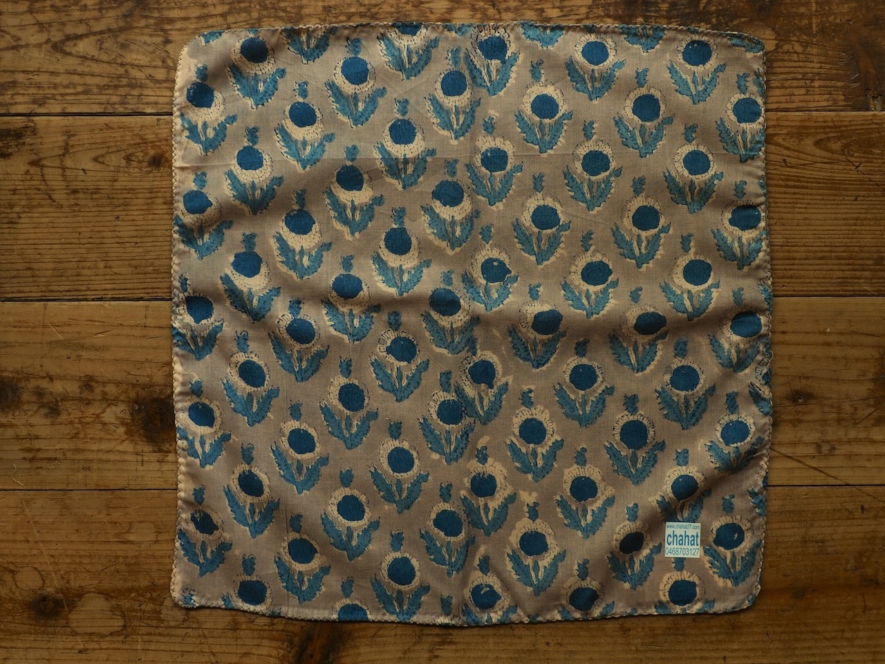 156ri049 Block Print Handkerchief b83