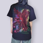 和彫×サイバー 朱雀｜Tシャツ-黒