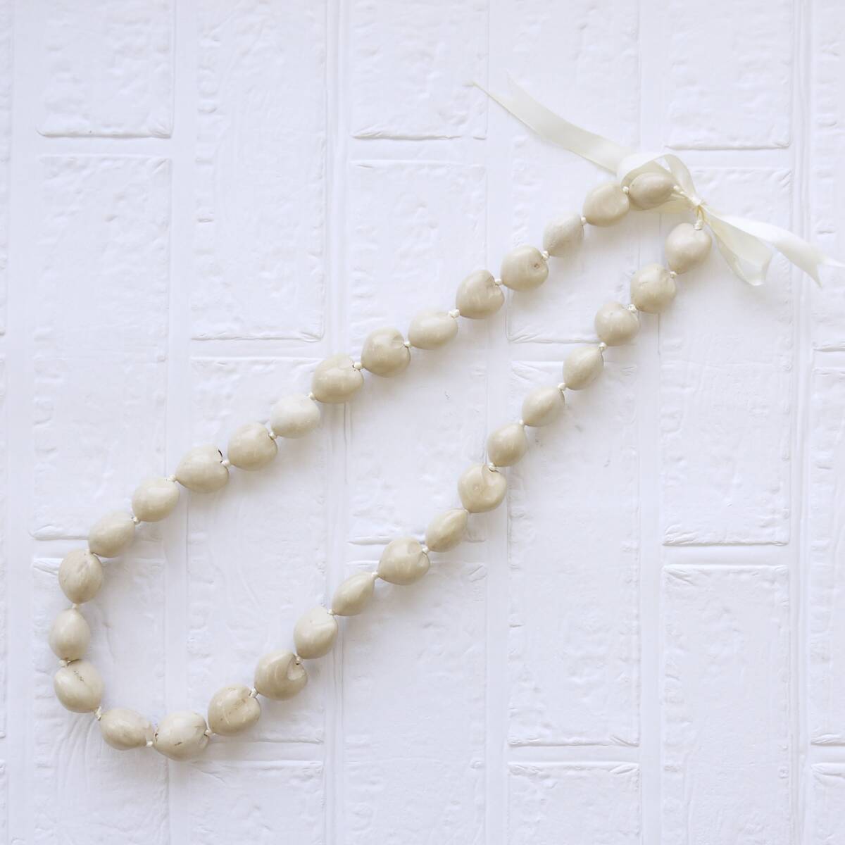 ★ハワイ直輸入★ククイレイ/ククイナッツ/フラダンス/Hula/kukui<ナチュラル/ベージュ>