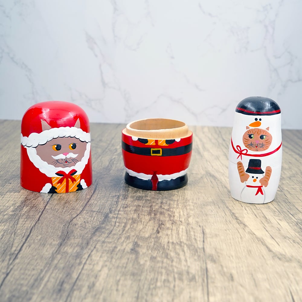 猫マトリョーシカ(ねこのクリスマス) | マスノヤ衣料品店・マスノヤ猫