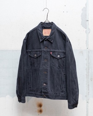 1990s Europe “Levi’s” 70503-02, black denim trucker jacket / overdyed black