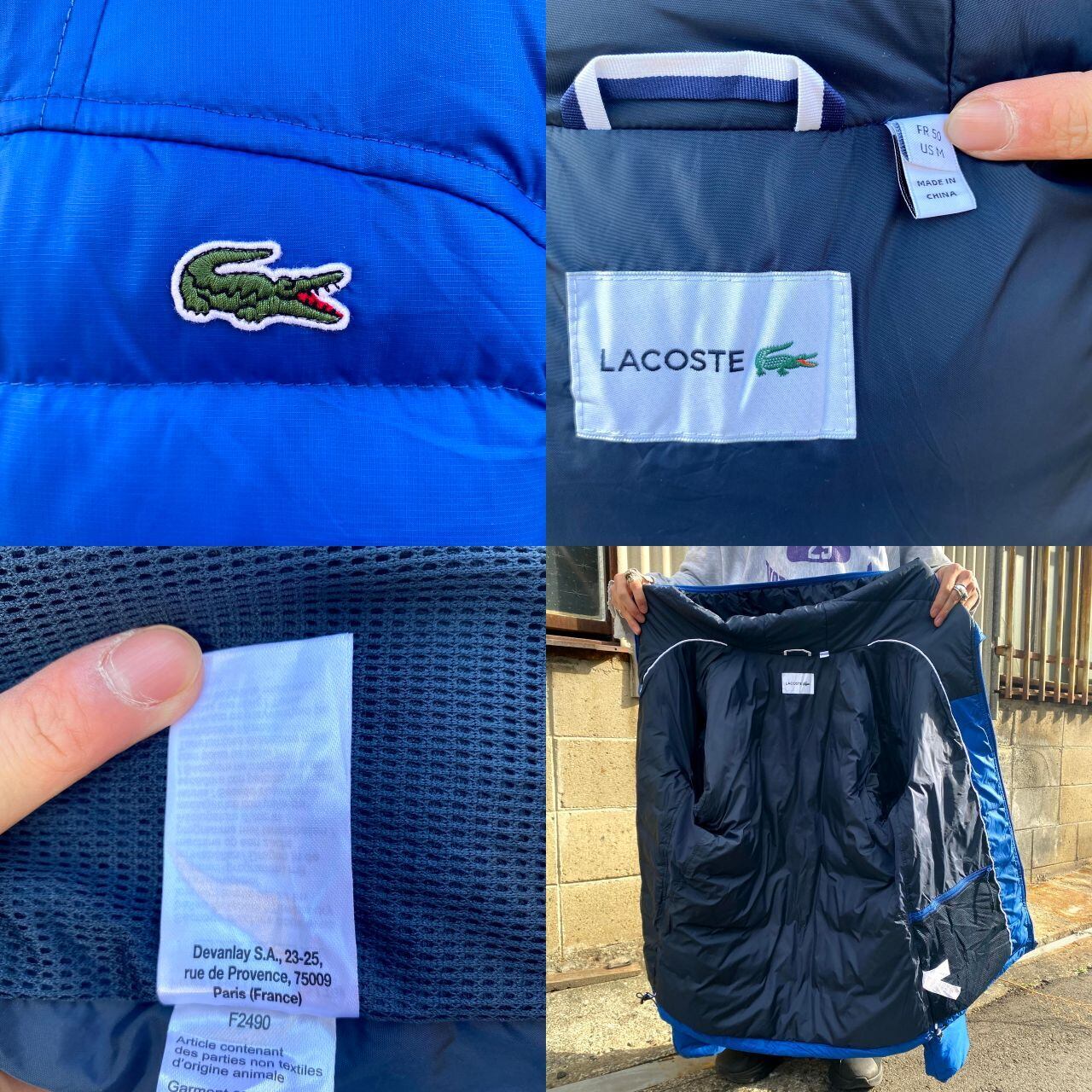 LACOSTE ラコステ フーデッド ダウンジャケット メンズL 古着 ダウン