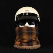 ROBIN NECK WARMER /タータンチェック（ORANGE）&ブラウンファー