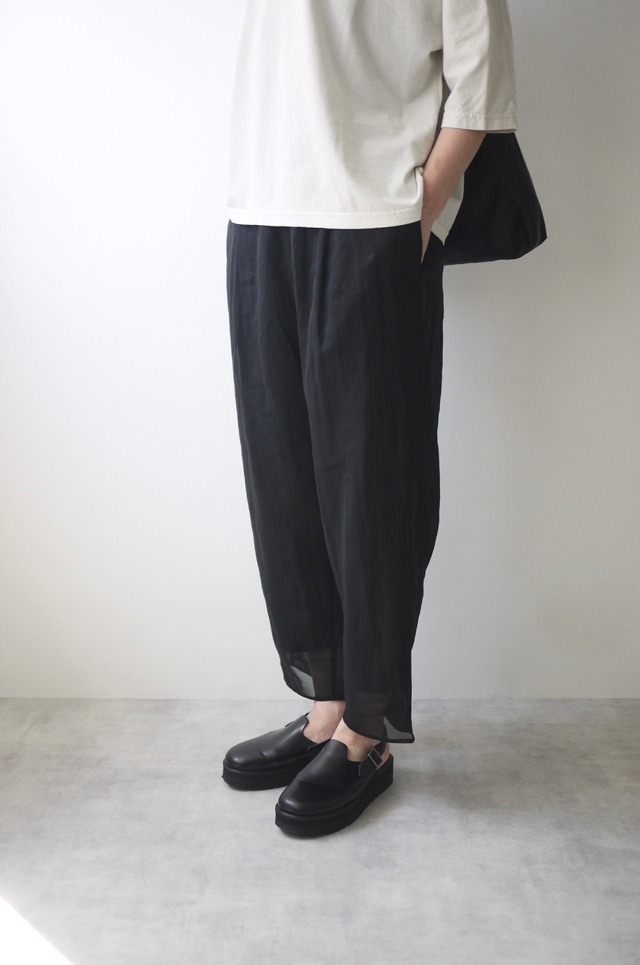 TENNE HANDCRAFTED MODERN / new organza layered pants（BLACK × BLACK）