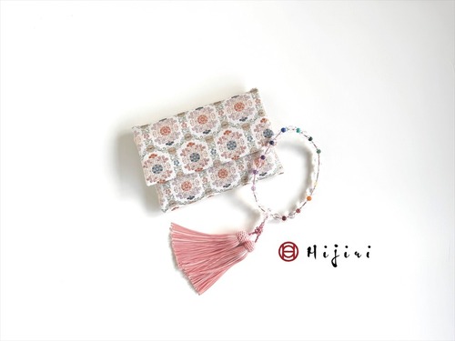 再販‼︎ お念珠入れ　ポケット付き　高級金襴…白妙《送料無料》