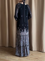 MADE IN JAPAN floral black sheer dress-5161-2