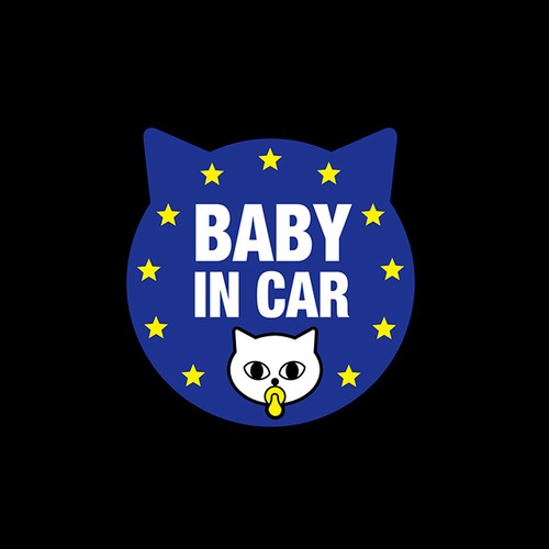 Baby in Car Sticker Neko　ネコ型BABY in CARステッカー