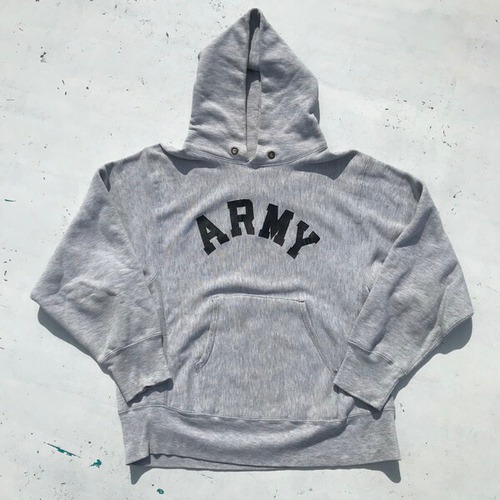 80's Champion チャンピオン リバースウィーブ ARMY スウェット アーチプリント レア グレー 杢 ミリタリー トリコタグ後期 MEDIUM USA製 希少 ヴィンテージ