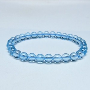 ブルートパーズ ブレスレット 6mm トパーズ 一点物 メール便可 111-53682