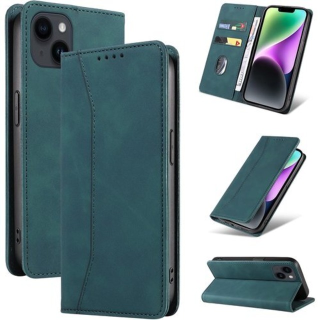 PinLiSheng iPhone 11 ケース 手帳型 レザー 耐衝撃 耐摩擦 全面保護 マグネット式 カード収納 スタンド機能 iphone11 ケース 6.1 インチ対応 グリーン iPhone11 1818