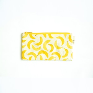 Ashi｜亜紙 Flat Pouch M＊Banana 紙ポーチ バナナ フルーツ柄 ハンドメイド