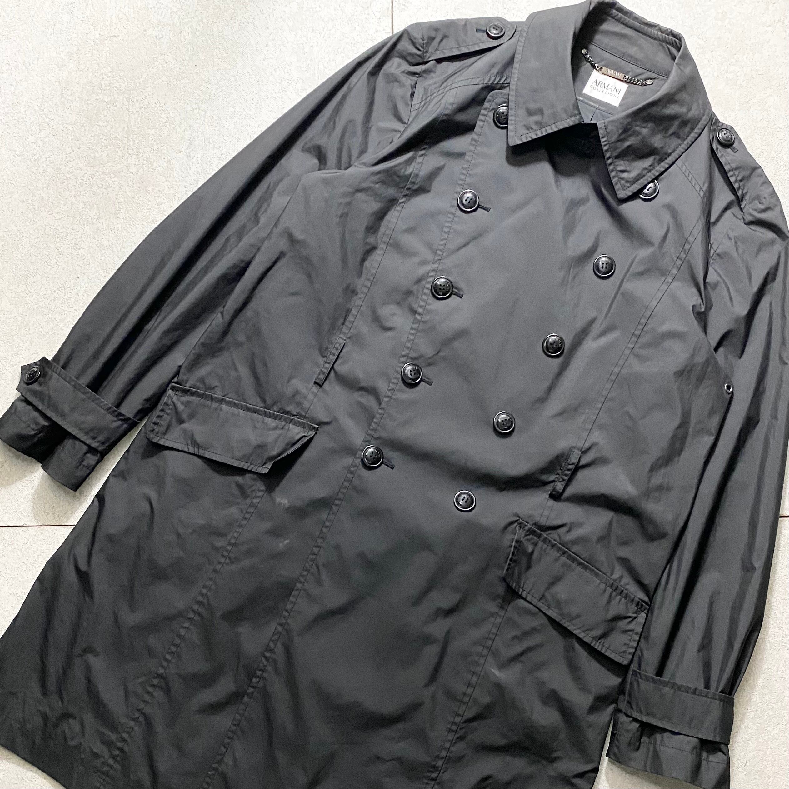 ARMANI COLLEZIONI ナイロンコート ブラック ARMANI COLLEZIONI black nylon coat | NOIR ONLINE