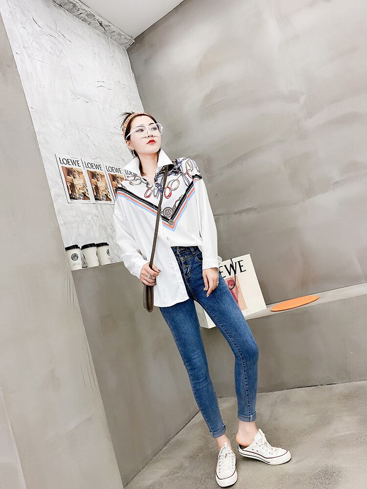 スプリングパターンカラーストライプシャツ トップス 大きめサイズ 春物 ミックスインファッション64855452449