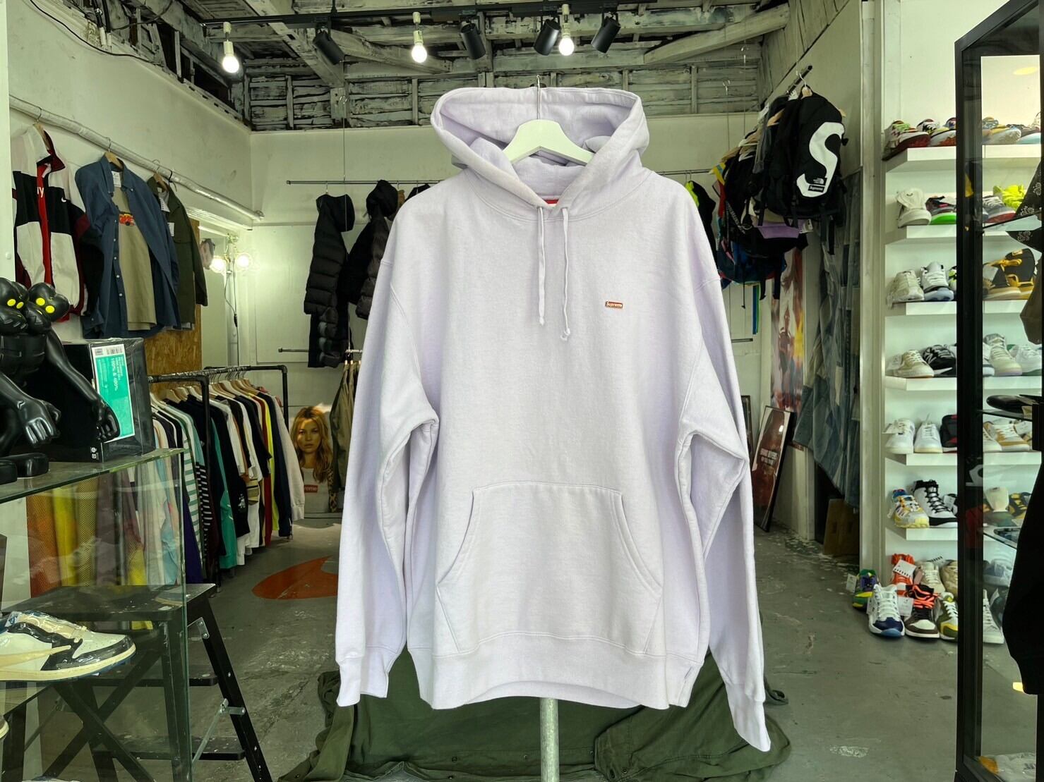 Supreme ENAMEL SMALL BOX HOODED SWEATSHIRT LAVENDER XL 46628 