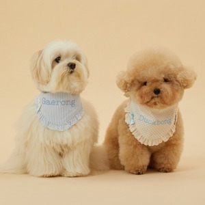 【予約】[ thesallyslaw ] Maybel Naming Bandana｜Blue stripe