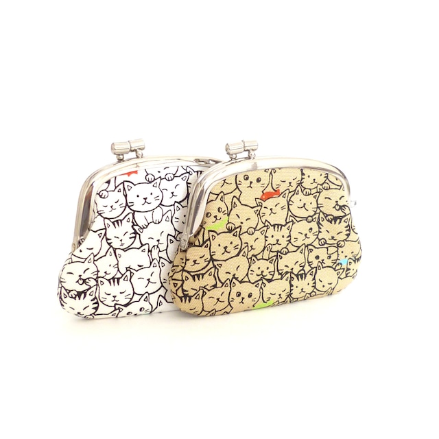 1/20追加★ がま口小銭入れ 猫たくさん コインケース 財布 猫柄 G712 newitem