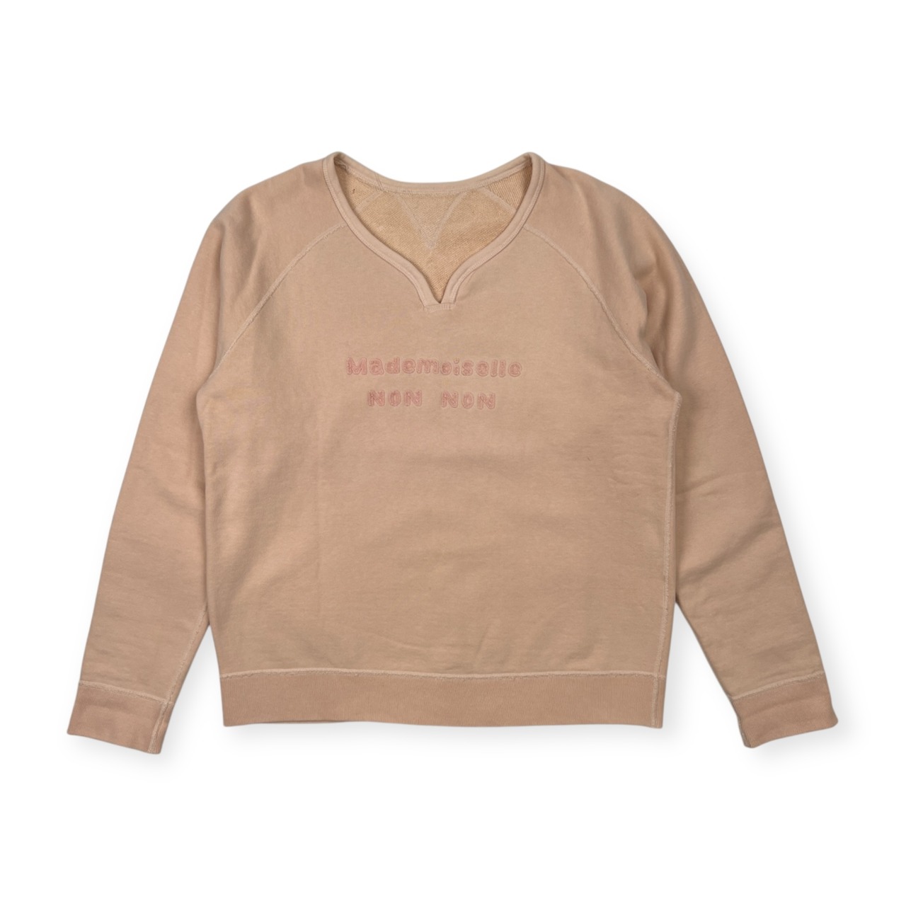 Mademoiselle NON NON マドモアゼルノンノン ロゴ刺繍 スウェット トレーナー シャツ サイズ 40 (L) /ピンク系/レディース