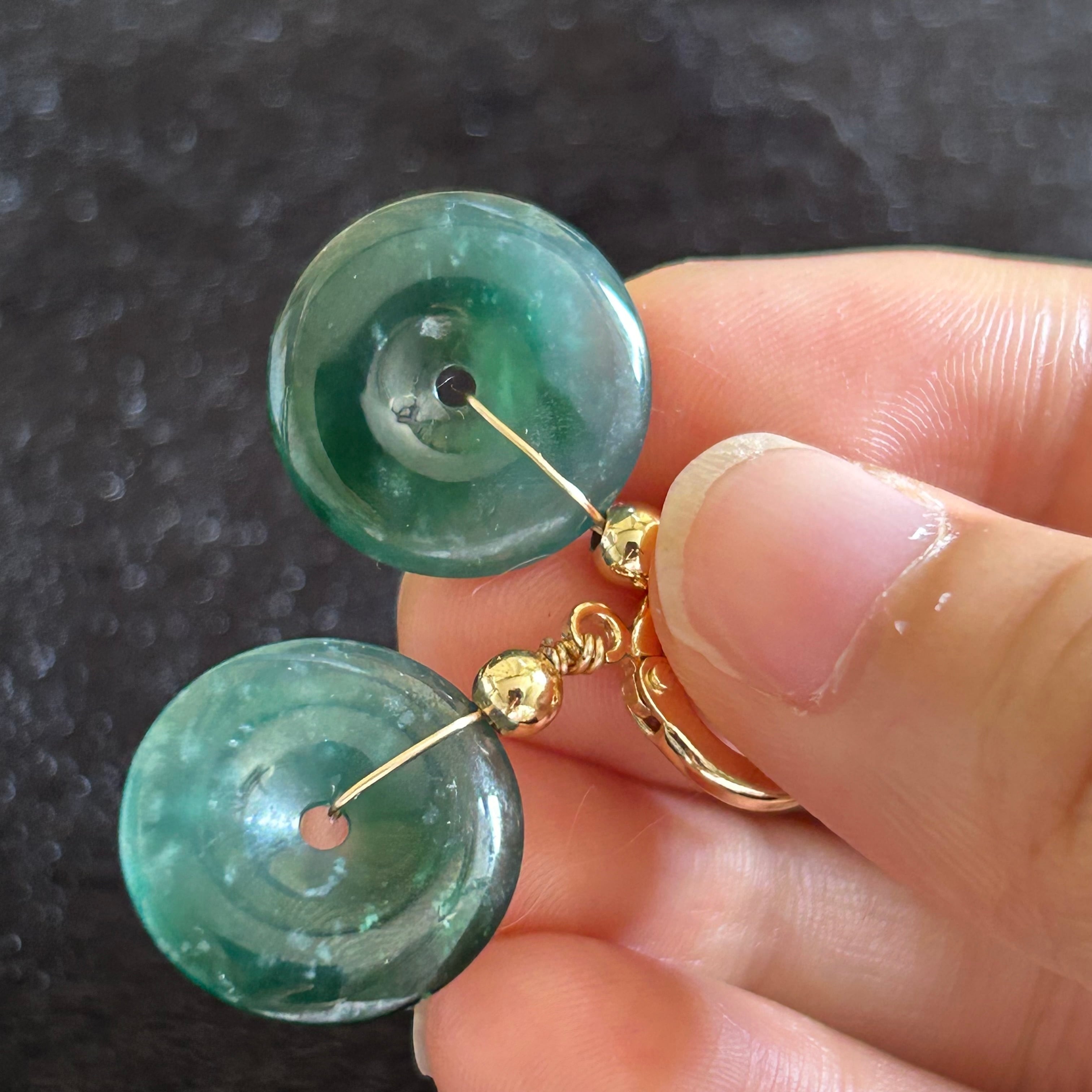 本翡翠ピアス グァテマラ産 氷ヒスイ 無含侵 無着色 平安玉璧 | FARBE 