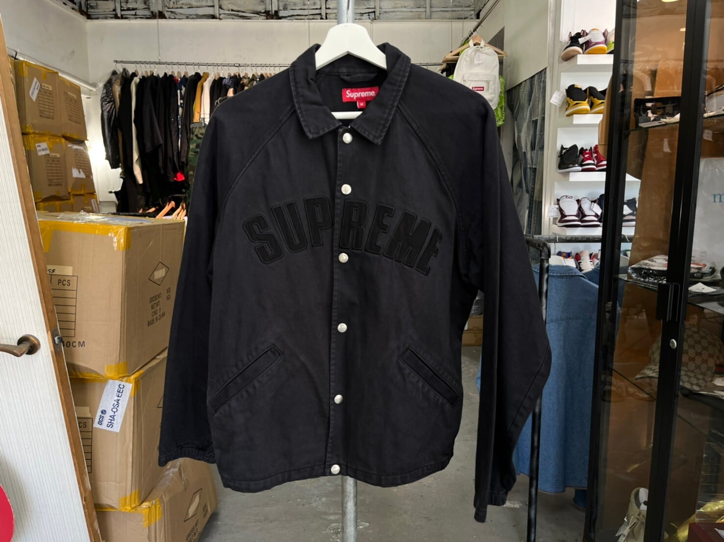 Supreme SNAP FRONT TWILL JACKET BLACK MEDIUM 77044 | BRAND BUYERS