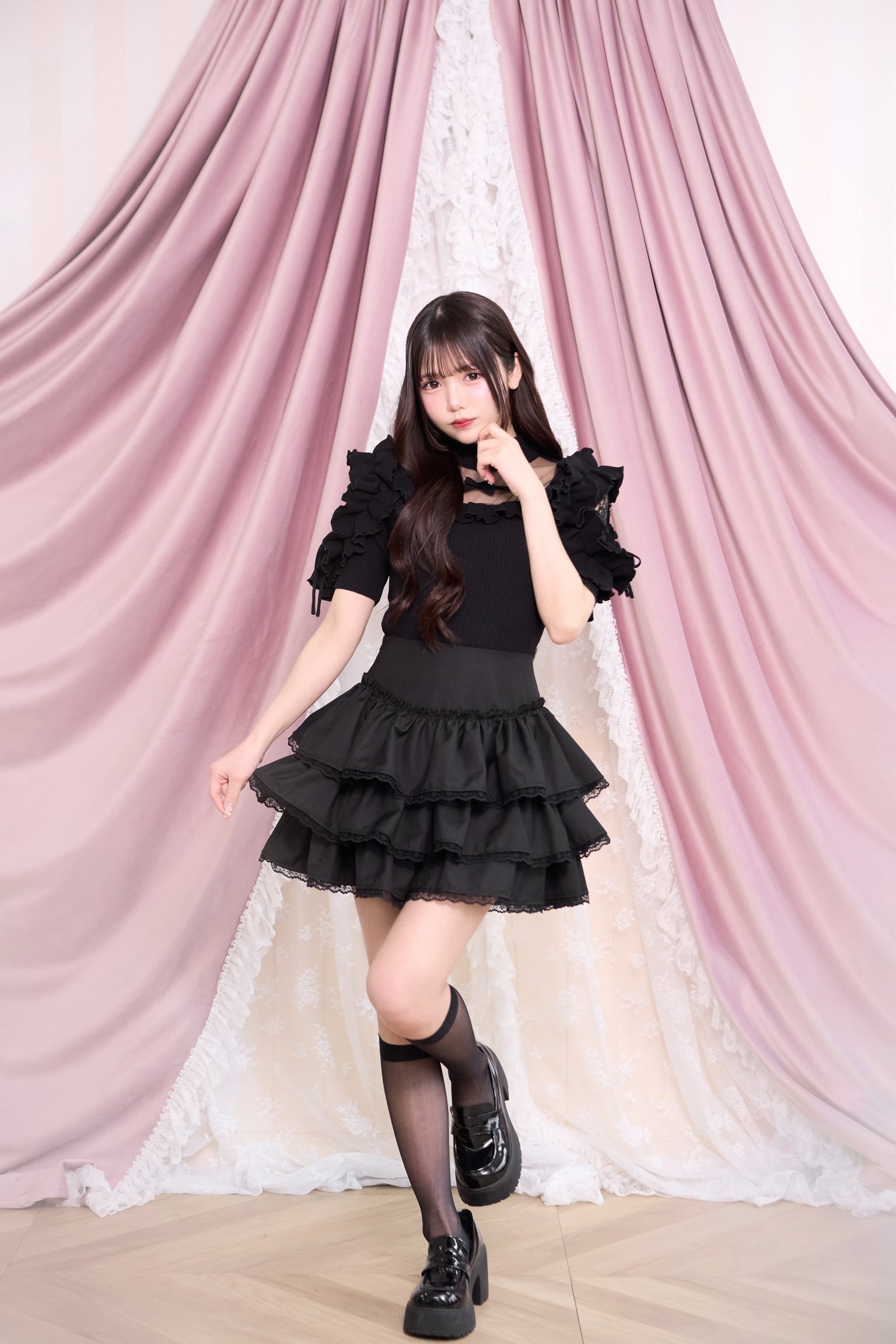 きらきらフリルサマーニット