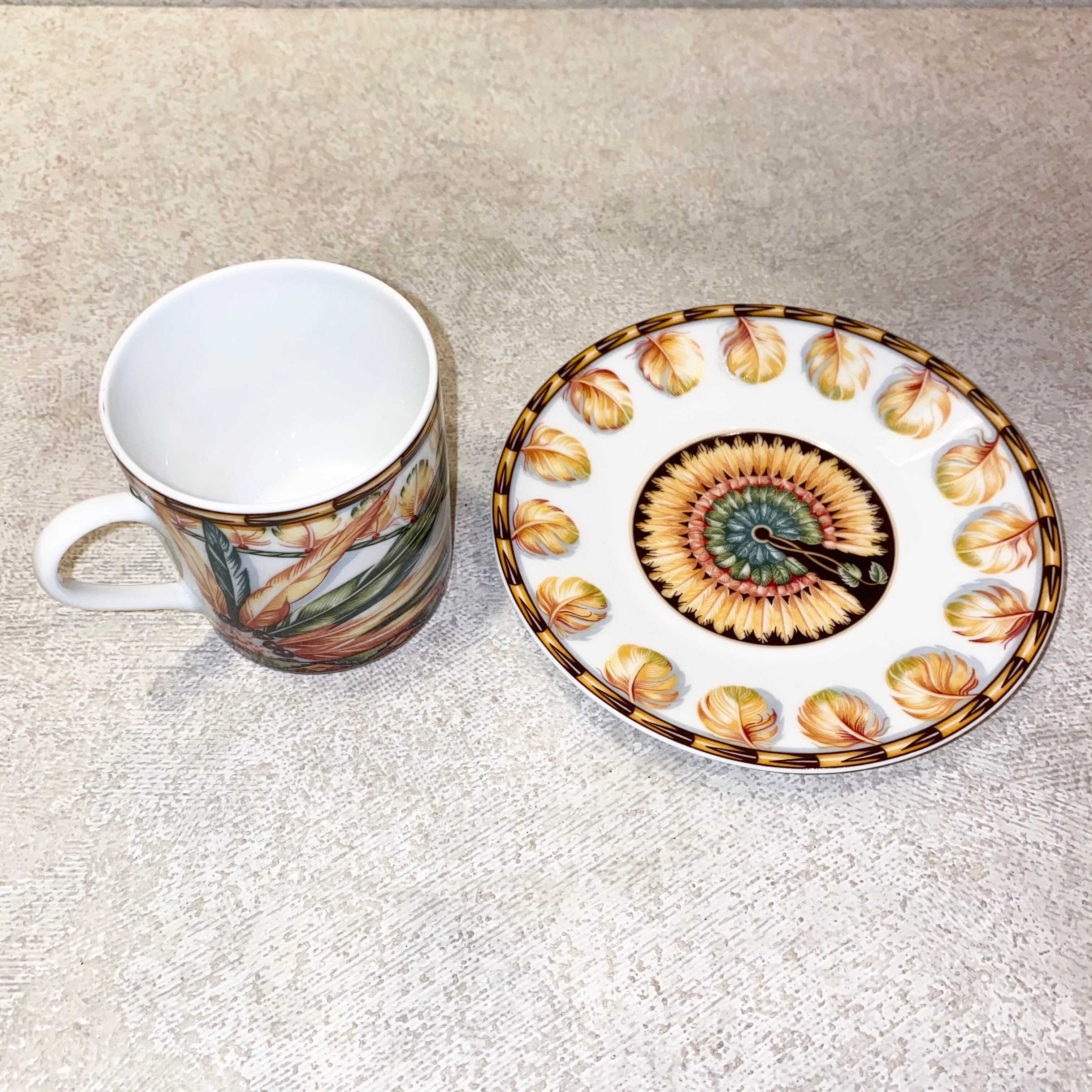 HERMES brazil pattern cup&saucer “patchwork” | NOIR ONLINE