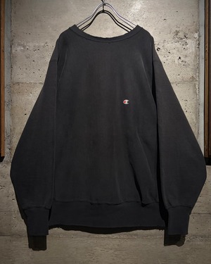 【Caka】90's “Champion”“Reverse Weave” Black Good Fade Vintage Sweatshirt