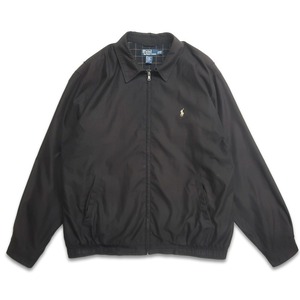 古着 ラルフローレン Polo Ralph Lauren スイングトップ ブルゾン ジャケット ブラック 表記：2XLT　gd402280n w40413