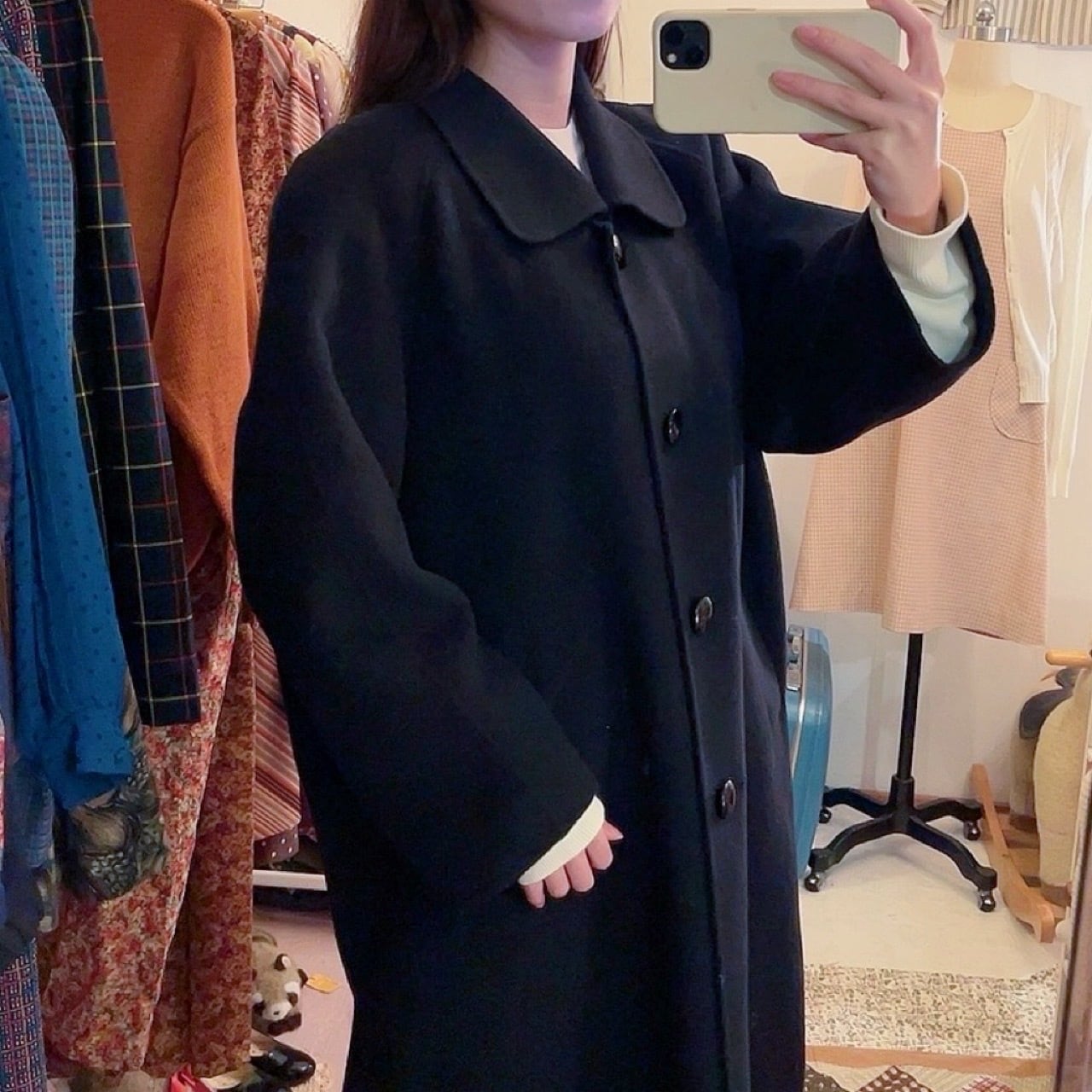 black lambs wool coat