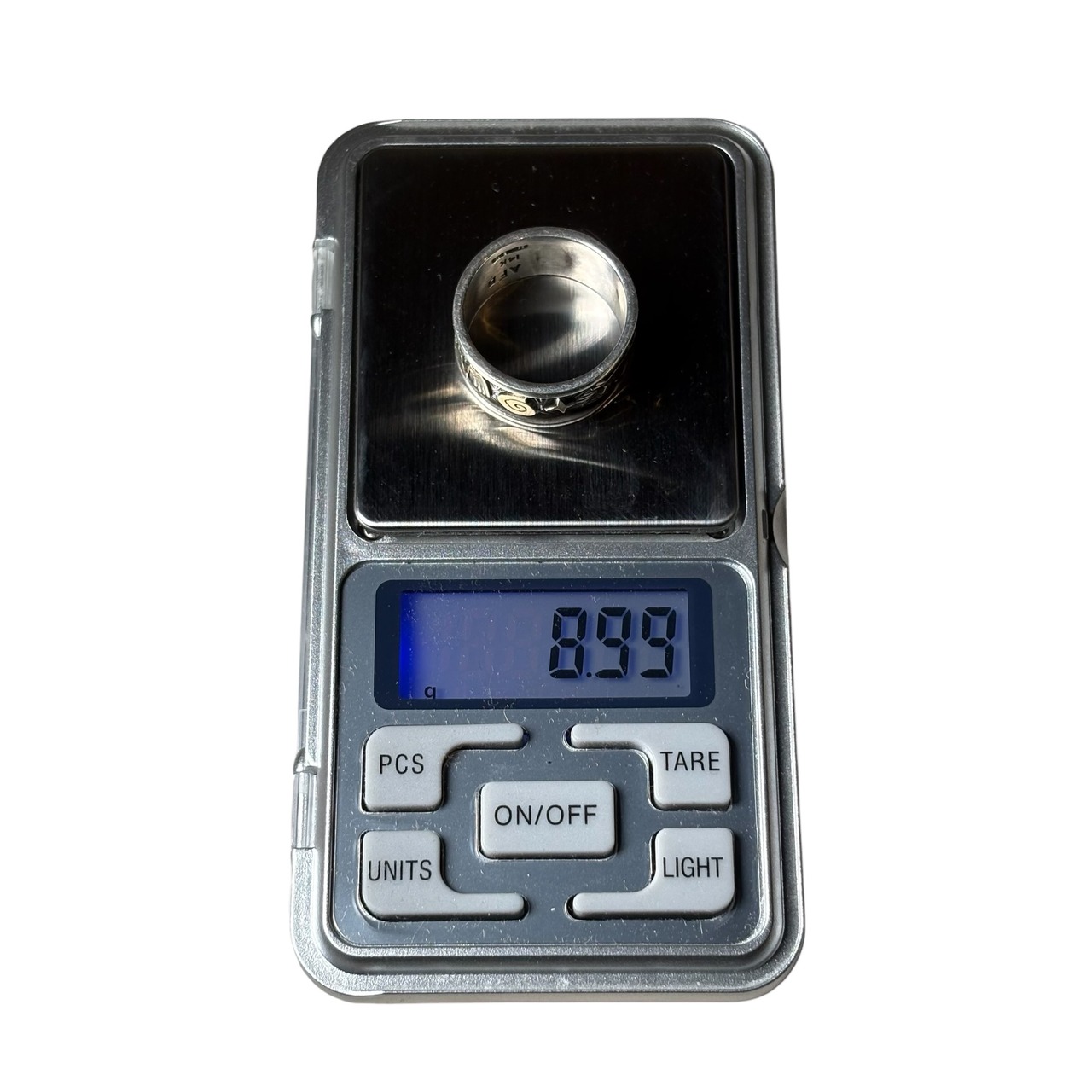 Navajo Arland Ben silver × k14 petroglyph ring