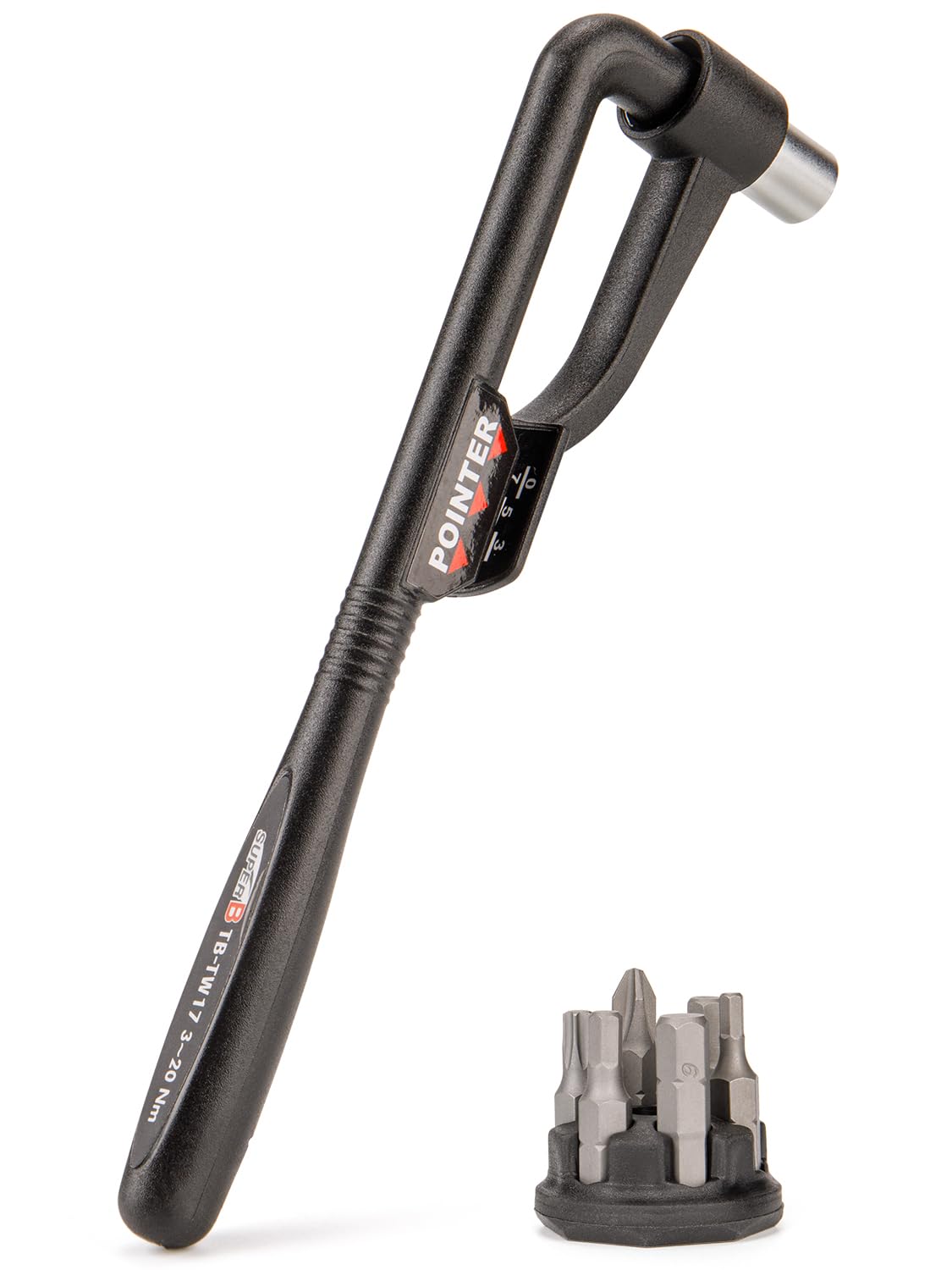 【人気】SUPER B 自転車 トルクレンチ 3/5/7/9/11/13/15/17/20Nm 1/4インチ ビットセット付き ロードバイク・クロスバイク等用 (TB-TW17)