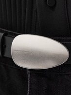 Slight Vogue x BEVAN UP Curved Buckle Leather Belt