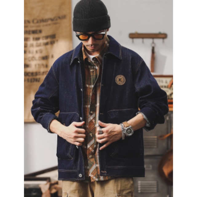 Front pocket design denim jacket C3602