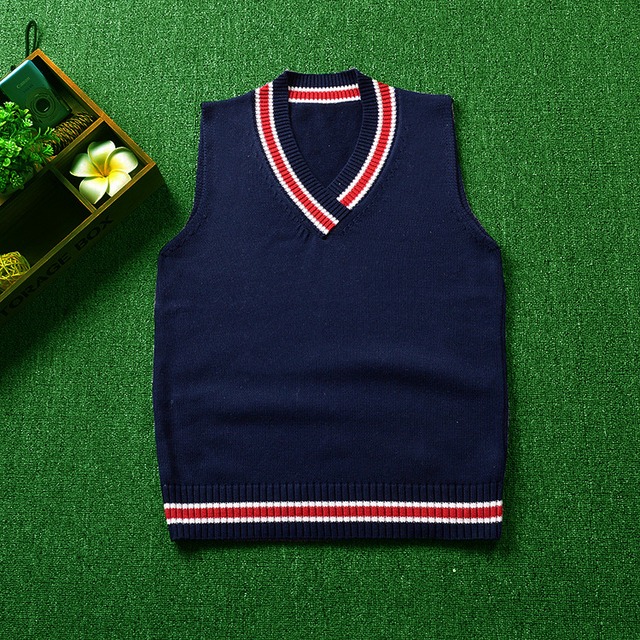 カレッジ風　ニットベスト　