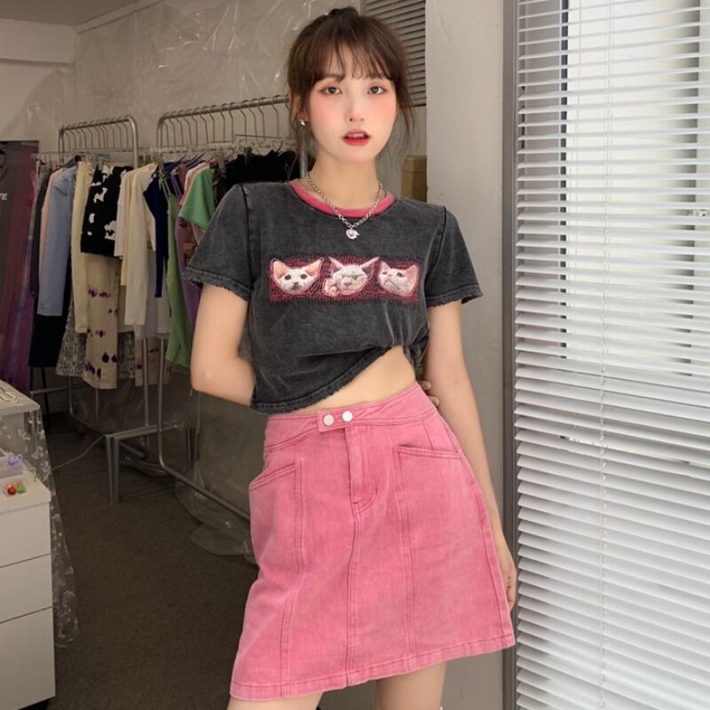 レッドスカート サマー ストリート 夏物 YY-ファッション30762116773