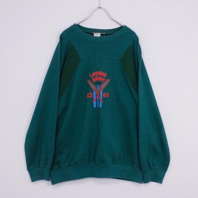 【Caka act2】Euro Vintage Knit Switching Loose Sweatshirt