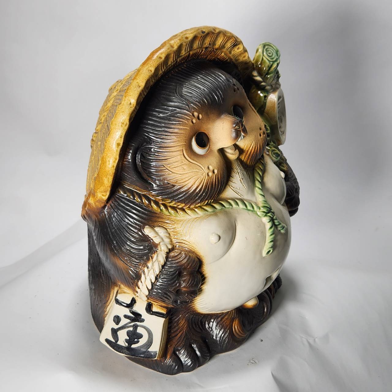福々狸オス 10号 （信楽焼き・陶器・たぬき・タヌキ・置物・B084-01