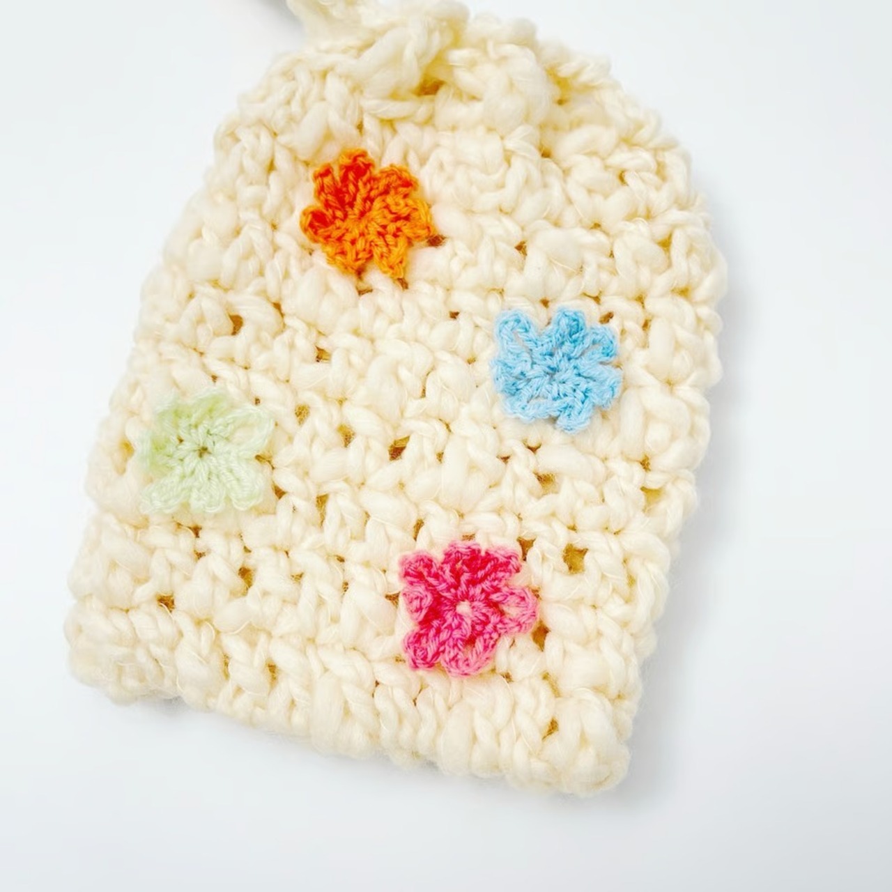 [Pattern] スラブフラワー刺繍ポーチ