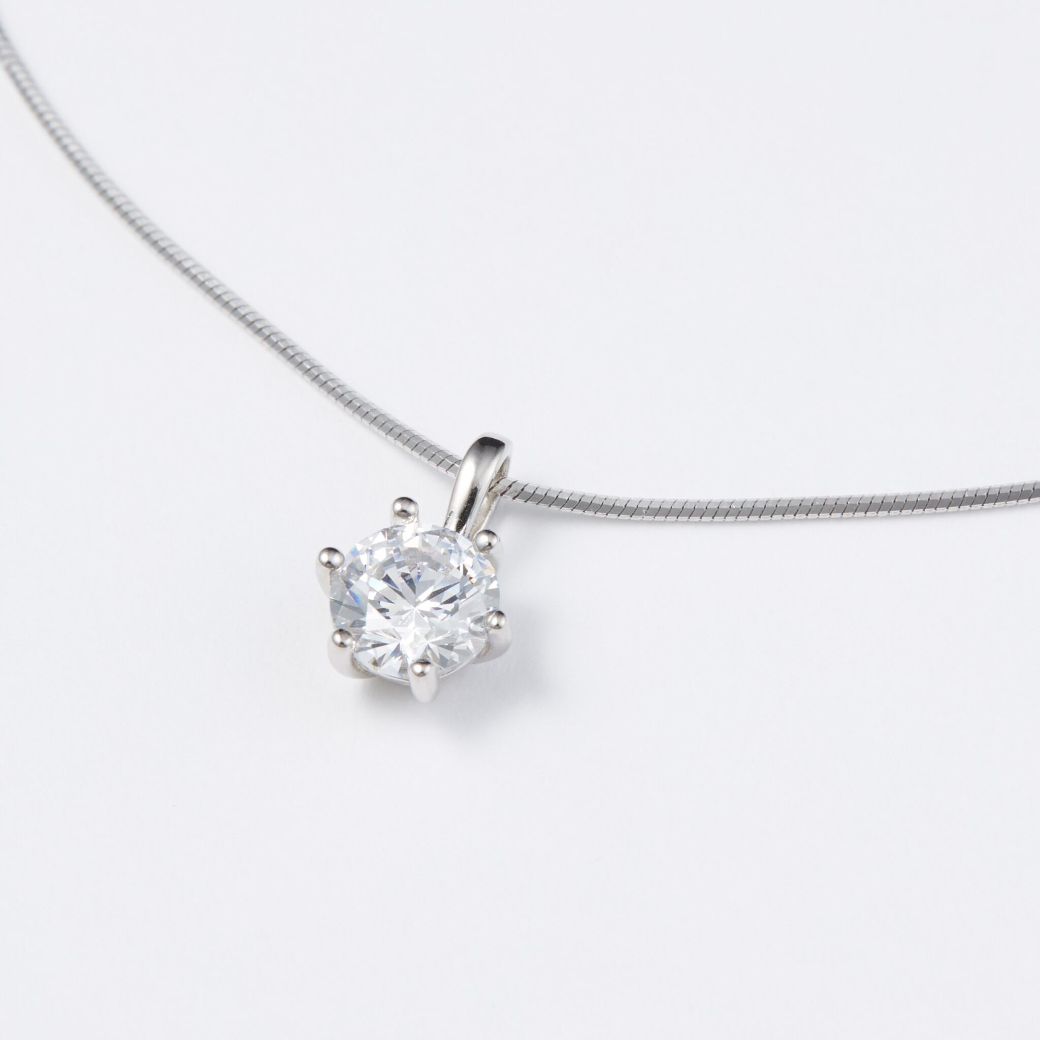 最高品質✨ 1粒ダイヤネックレス スワロフスキー 6mm 本物 ジュエリー 