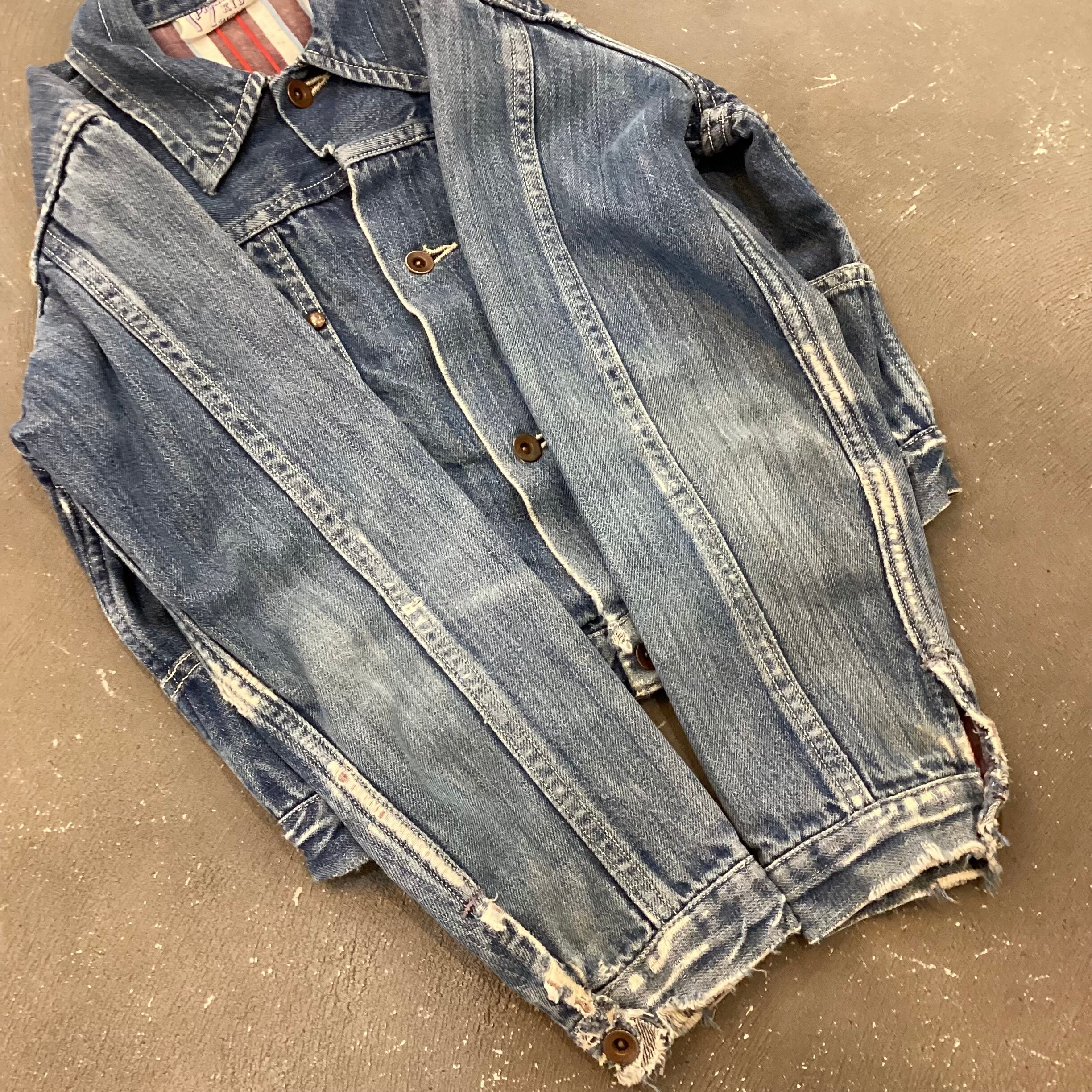 KIDS VINTAGE 50s PRAIRIE KID 2 Pockets Denim Jacket With Cotton