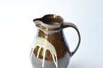 <Sold Out> 小鹿田焼 / 小袋道明窯  : 6.5寸ピッチャー 真黒 白なだれ