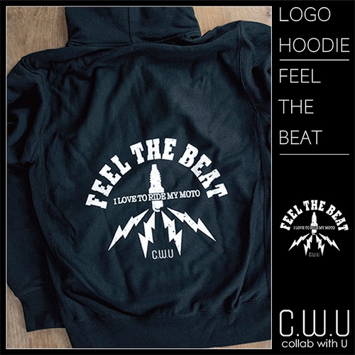 LOGO PRINT ZIP-UP HOODIE [FEEL THE BEAT]