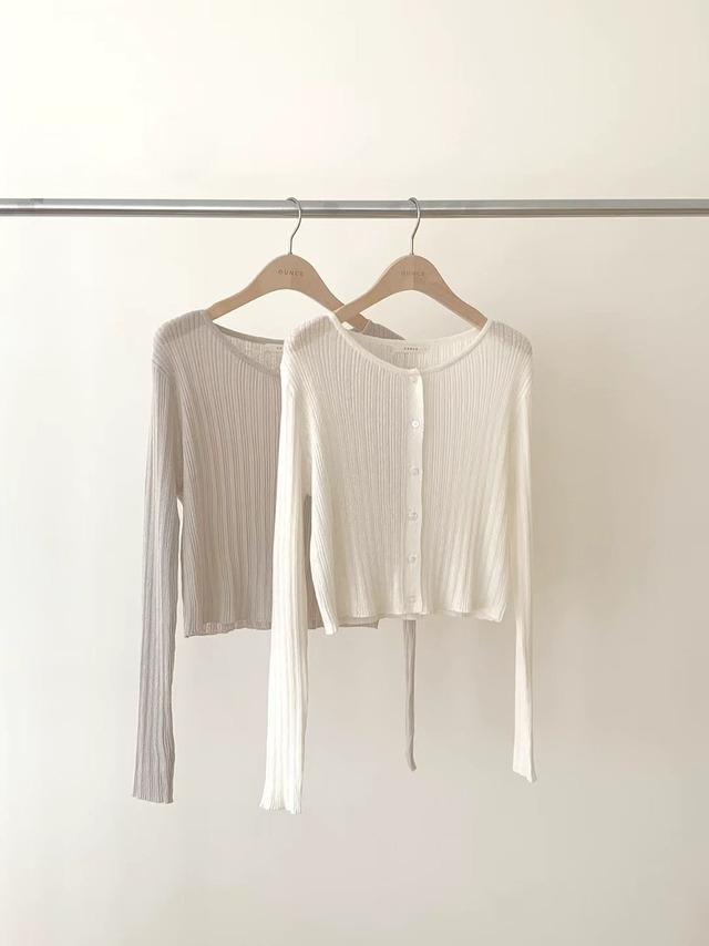 (予約) ounce / Lin rib cardigan 2color