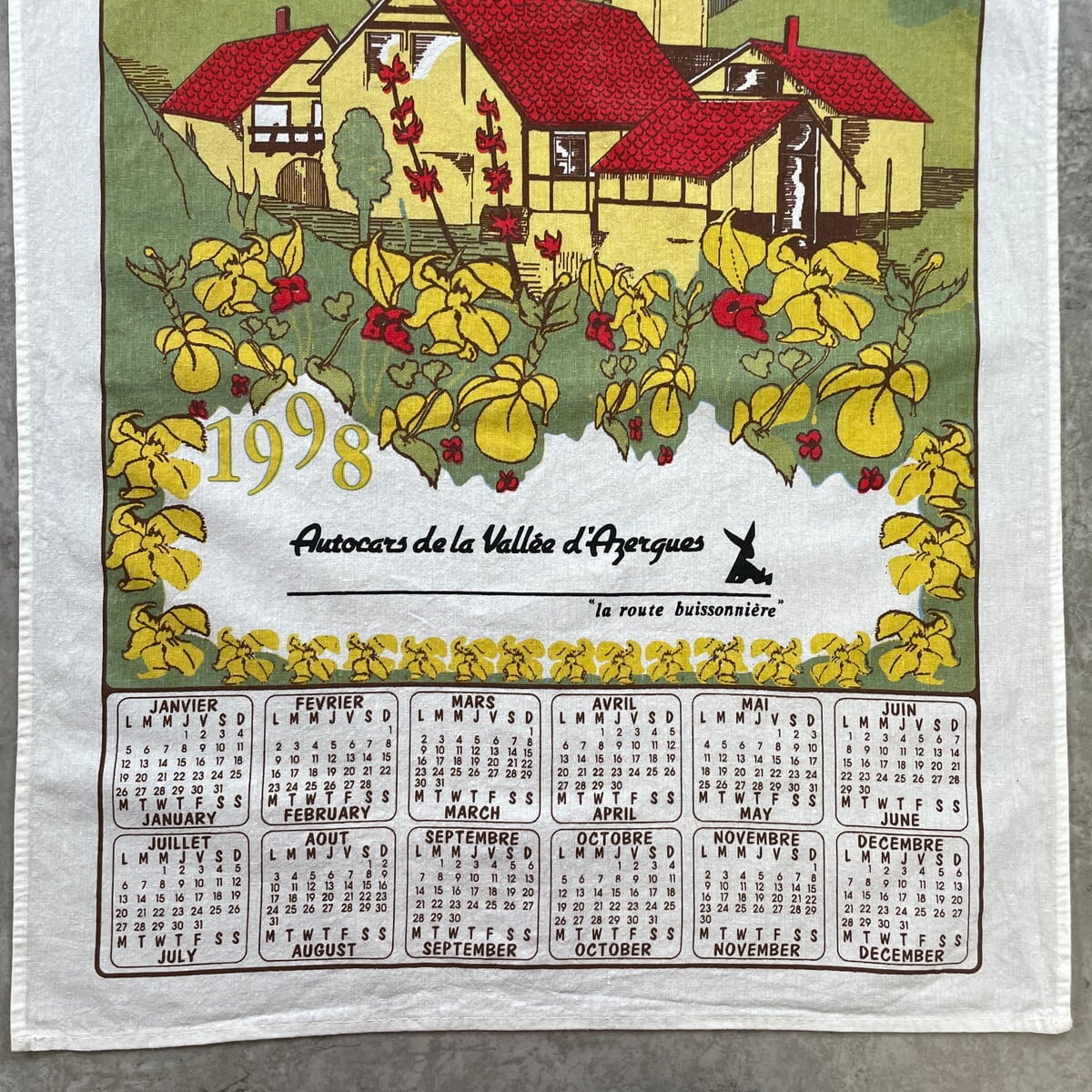 90年代 フランス 風景画 カレンダー タペストリー ファブリック