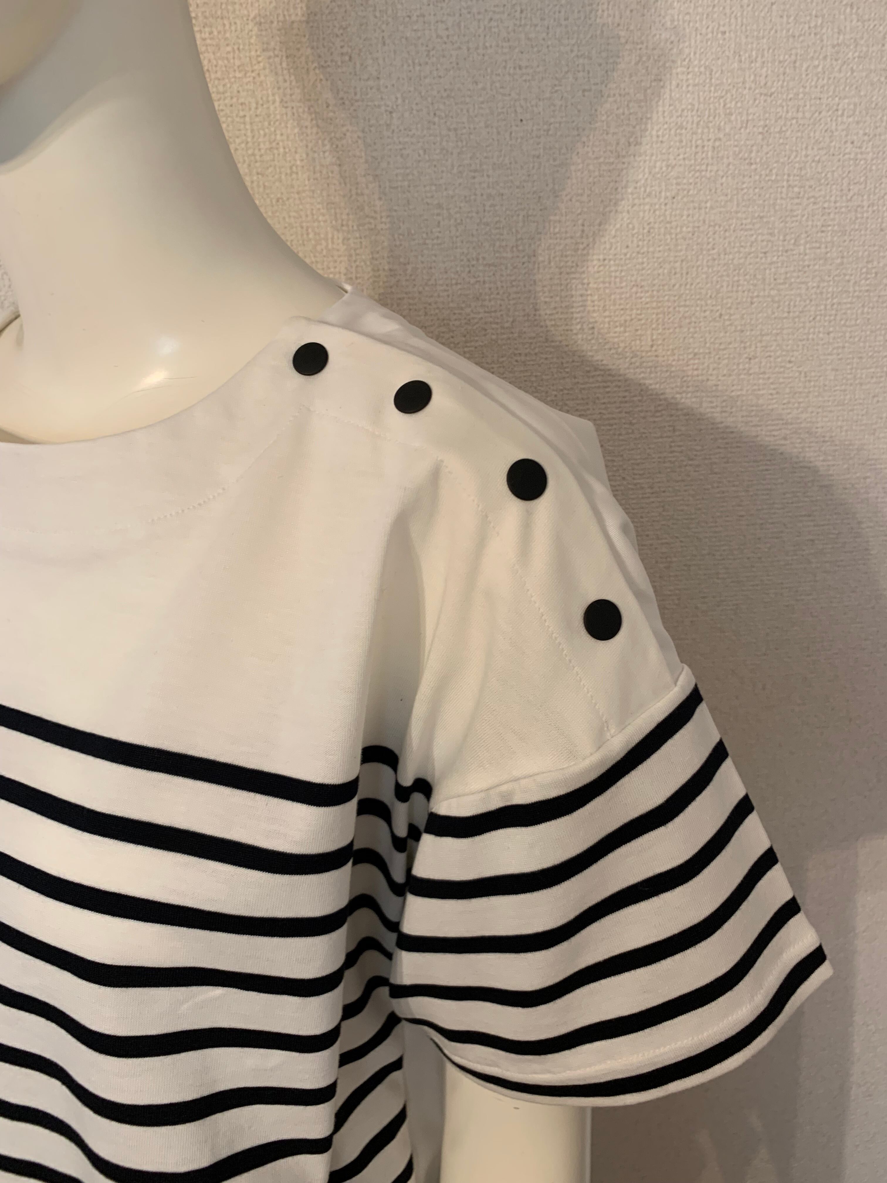 【日本製】パネルボーダー刺繍Tee