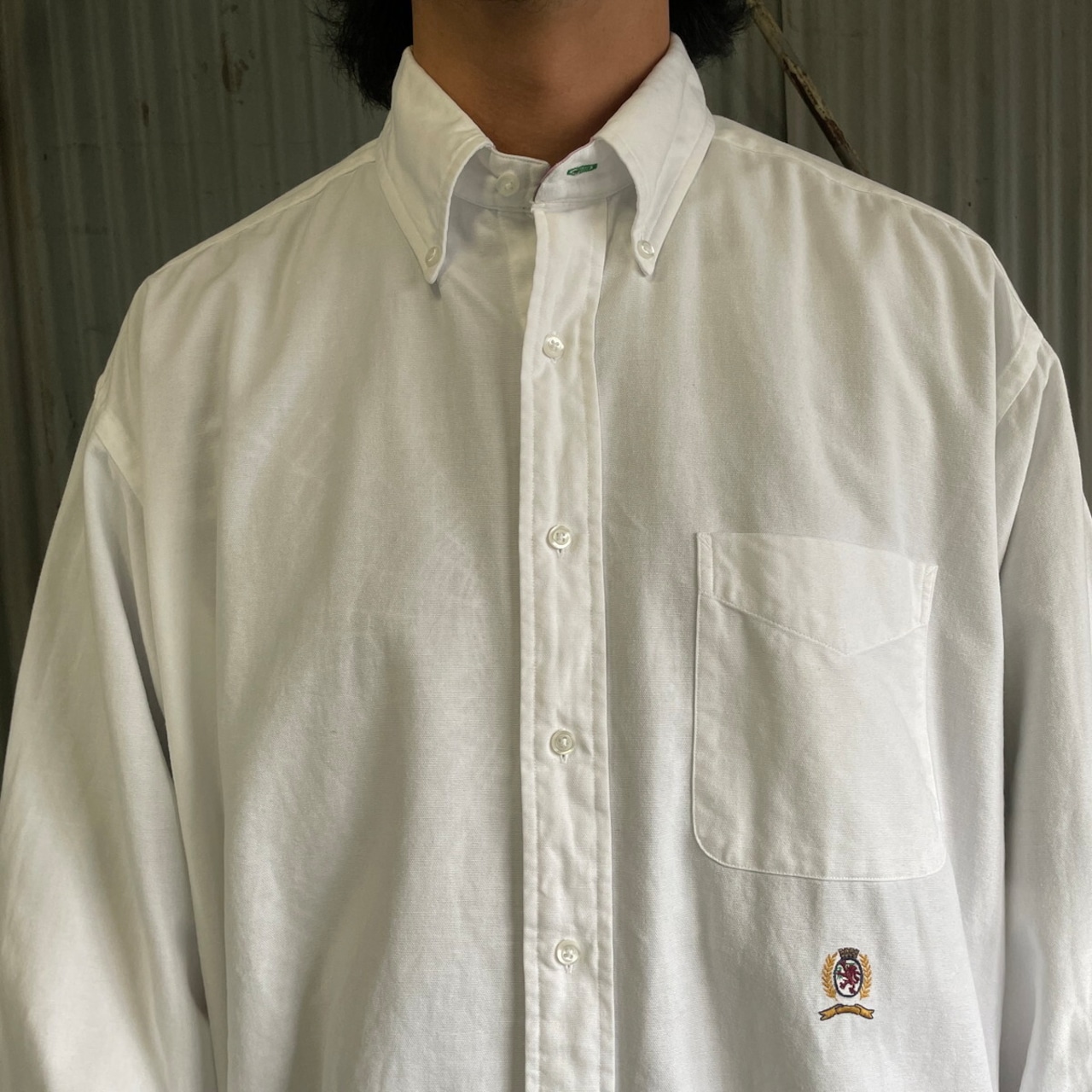 90年代 TOMMY HILFIGER トミーヒルフィガー 長袖 ボタンダウンシャツ 