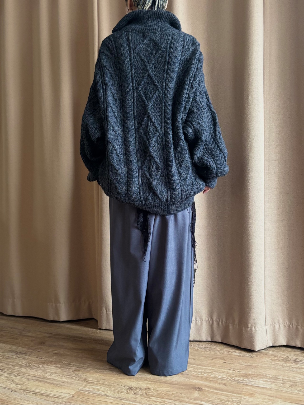 MADE IN IRELAND half zip wool knit-5103-12